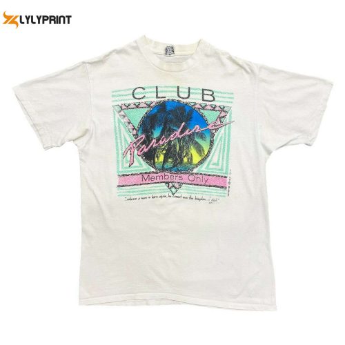 Exclusive Club Paradise Tshirt Vintage 80s Single Stitch Vtg Members Only