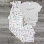 Cocktail Print Pajamas: Trendy Margarita PJs for Her – Perfect Alcohol Gift Girls Weekend Outfit Friend & Christmas Gift