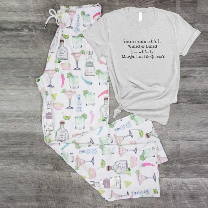 Cocktail Print Pajamas: Trendy Margarita Pjs For Her – Perfect Alcohol Gift Girls Weekend Outfit Friend &Amp; Christmas Gift