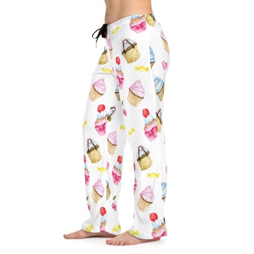 Cute Cupcake Pajama Pants for Women: Perfect Valentines Mothers Day Christmas Gift – Bakery Print Food Art