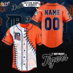 Show Your Tigers Pride with our Custom MLB Detroit Tigers Orange Baseball Jersey!