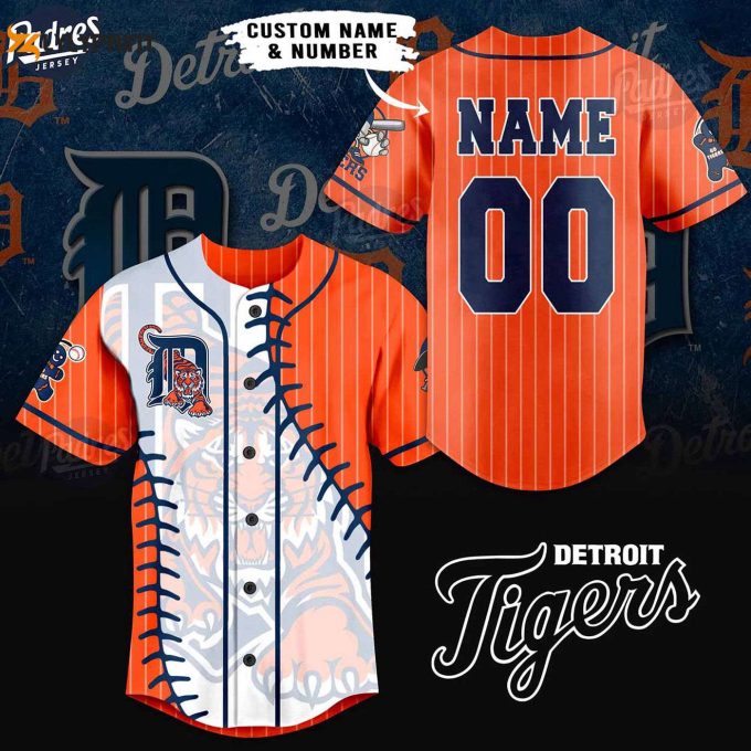 Show Your Tigers Pride With Our Custom Mlb Detroit Tigers Orange Baseball Jersey!