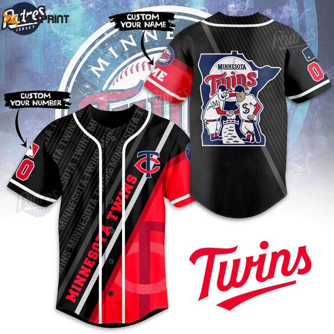 Show Your Team Spirit With Custom Minnesota Twins Black Baseball Jersey – Mlb Fan Gear – Gift For Men Women