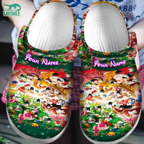 Personalized Christmas Mickey And Friends Green Clogs for Kids & Adults – Brillian Amazing Quality