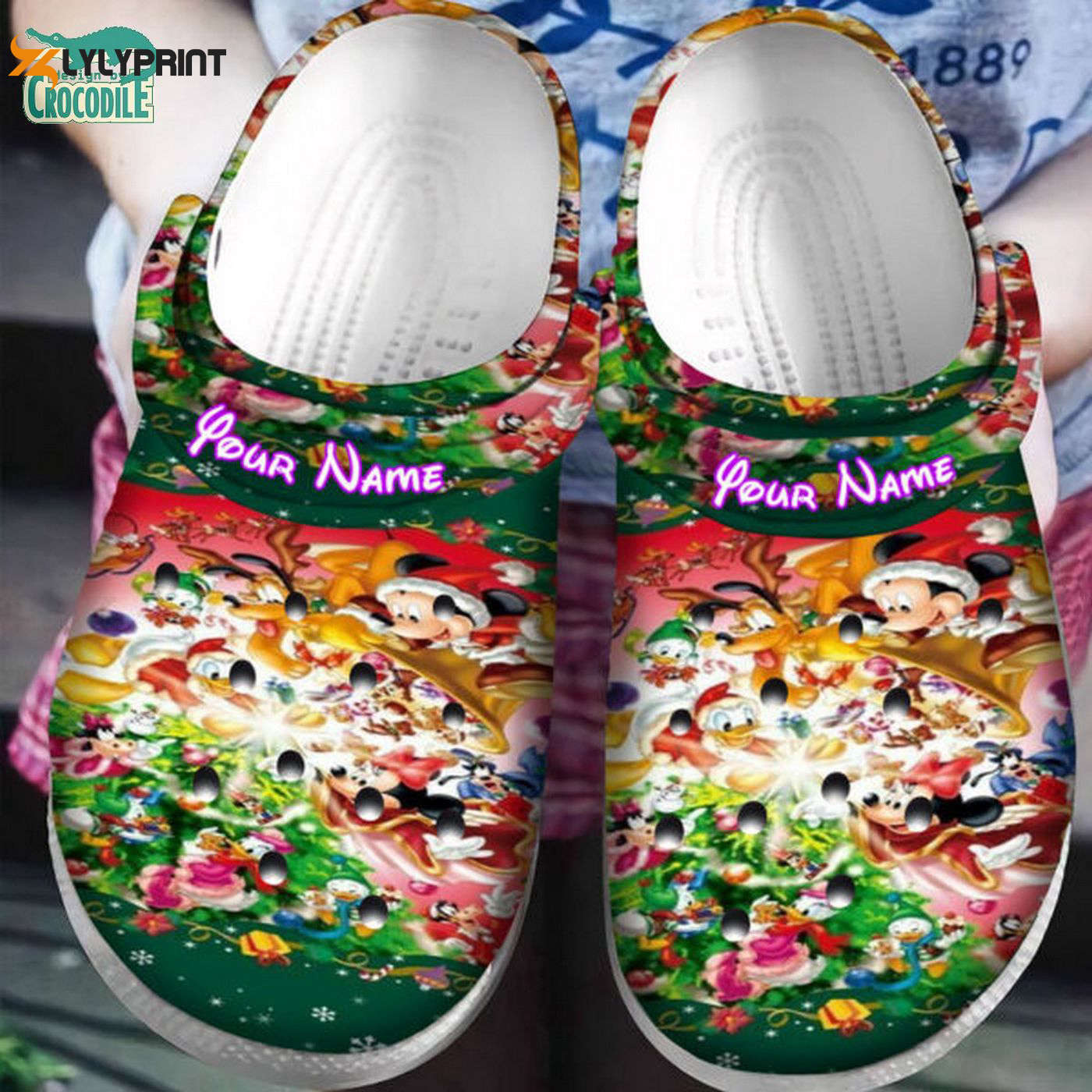 Personalized Christmas Mickey And Friends Green Clogs for Kids & Adults – Brillian Amazing Quality Personalized Christmas Mickey And Friends Green Clogs for Kids & Adults – Brillian Amazing Quality