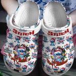 Merry Alone Christmas Stitch White Clogs for Kids & Adults – Customizable Name; Festive & Comfy!