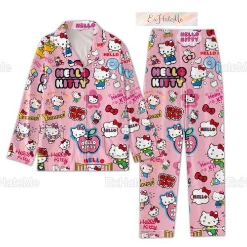 Cute Kitty Christmas Pajamas – Kitty Pink PJs for Festive Feline Fun!