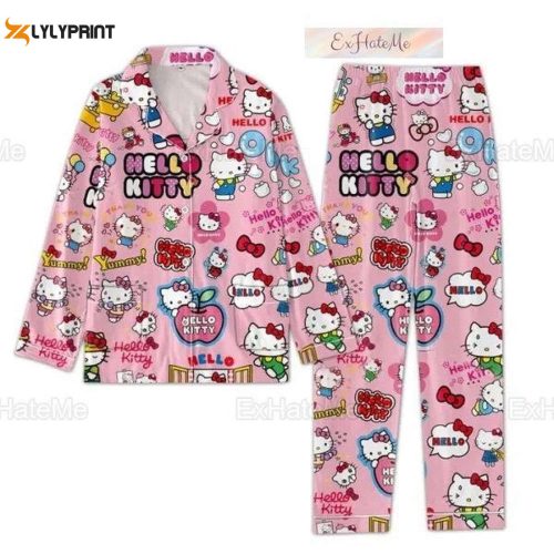 Cute Kitty Christmas Pajamas – Kitty Pink PJs for Festive Feline Fun!