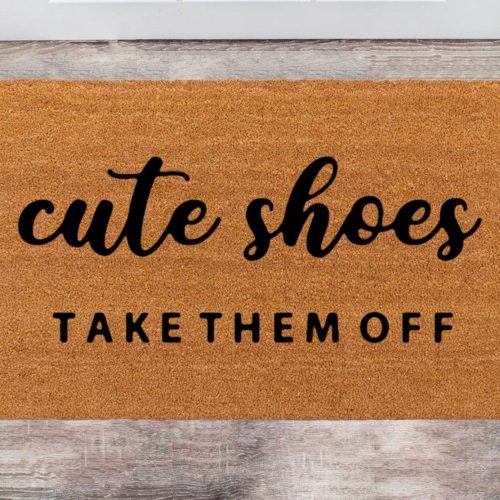 Cute Shoes Take Them Off: Personalized Last Name Rug Monogram Rug Funny Doormats – Perfect Closing Gift for Christmas!