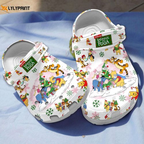 Cute Winnie The Pooh Christmas White Clogs – Safe & Stylish Outdoor Footwear