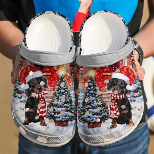Dachshund ChristmasCrocs: Festive Classic Clogs for Holiday Cheer!