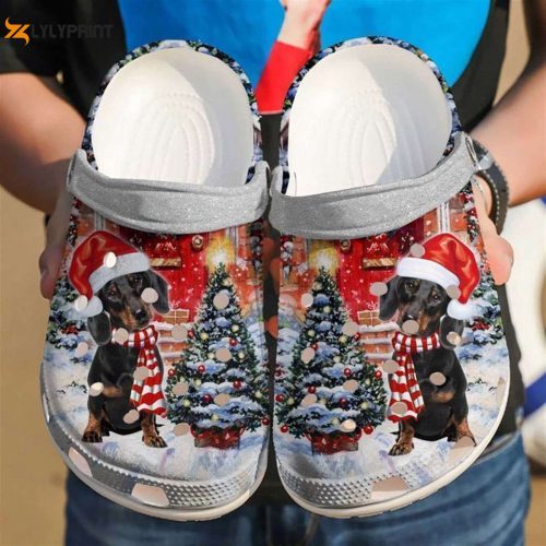 Dachshund ChristmasCrocs: Festive Classic Clogs for Holiday Cheer!