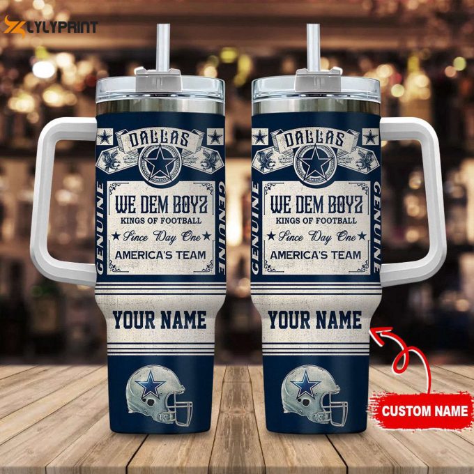 Dallas Cowboys Vintage King Of Football Custom Name 40Oz Stanley Tumbler – Perfect Gift For Fans!