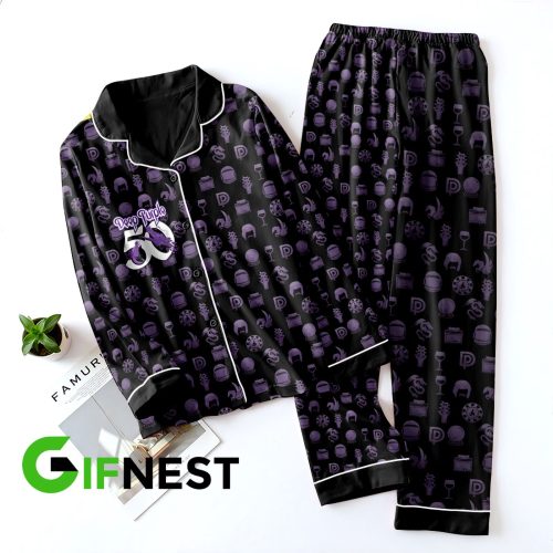 Stylish Deep Purple Button Down Pajamas Set – Perfect Gift for Women – Ideal Christmas Gift