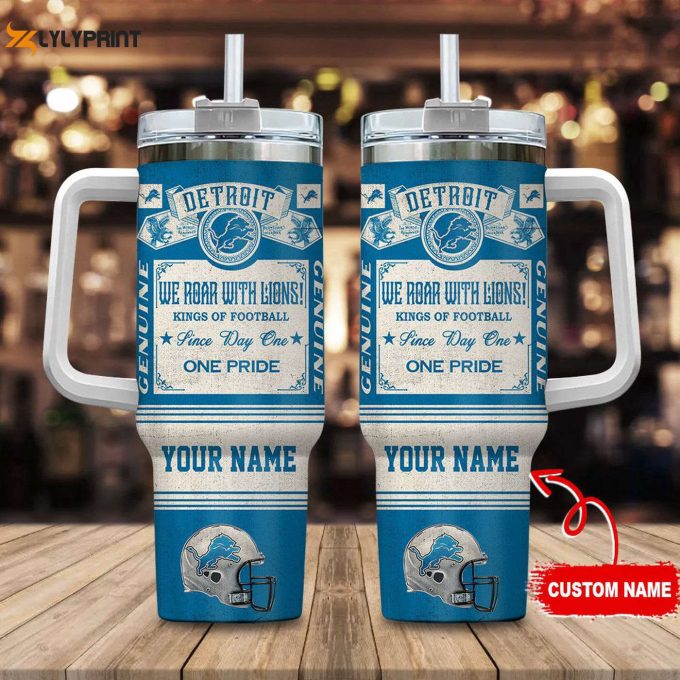 Custom Detroit Lions Vintage King Of Football 40Oz Stanley Tumbler – Perfect Gift For Fans