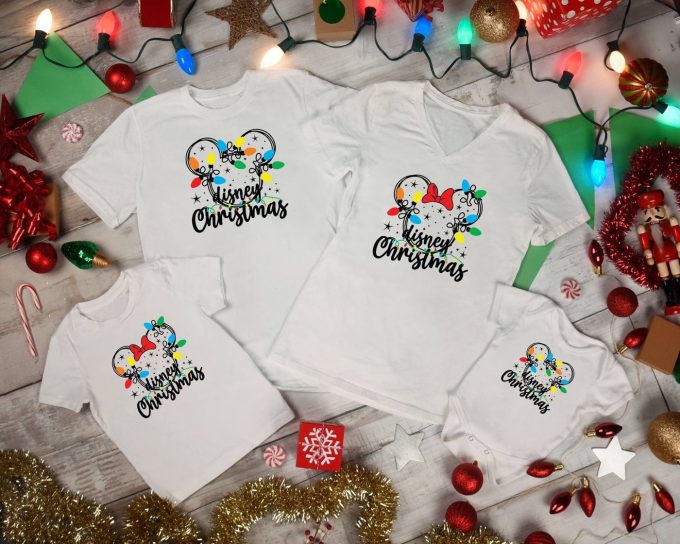 Disney Christmas Sweatshirt: Family Pajamas Santa &Amp; Mickey Mouse Shirt Xmas Party Tees Vacation Attire