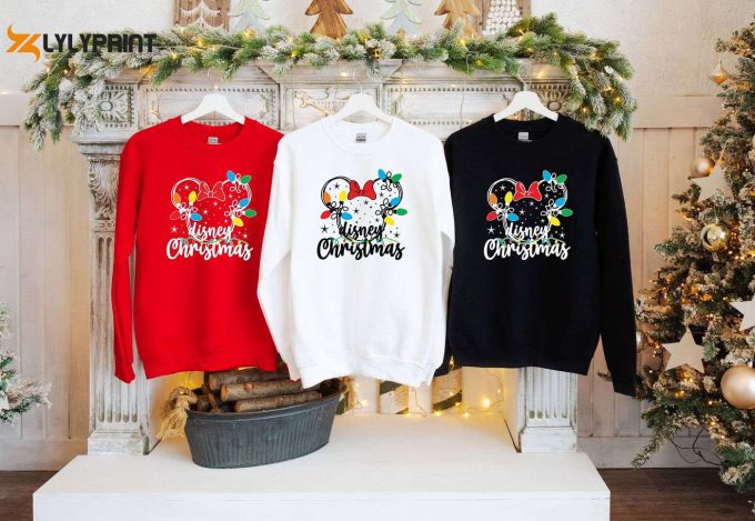 Disney Christmas Sweatshirt: Family Pajamas Santa &Amp;Amp; Mickey Mouse Shirt Xmas Party Tees Vacation Attire