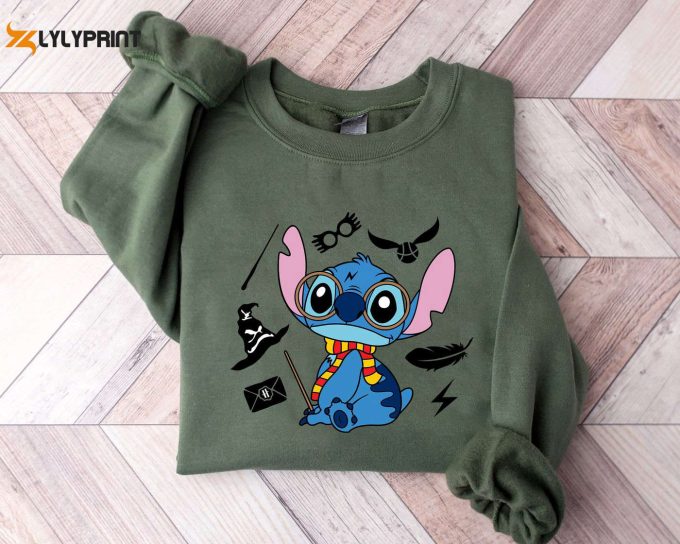 Disney Stitch Magical Sweatshirt Hp Inspired Crewneck Wizard Stitch Shirt &Amp;Amp; More