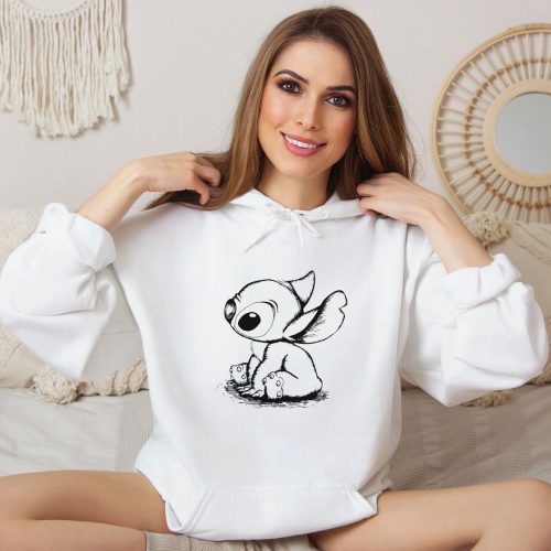 Disney Stitch Sketch Portrait Sweatshirt – Cute Lilo and Stitch Hoodie for Disneyland Family Disney World Tee