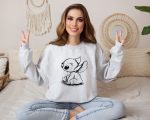 Disney Stitch Sketch Portrait Sweatshirt – Cute Lilo and Stitch Hoodie for Disneyland Family Disney World Tee