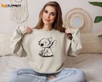 Disney Stitch Sketch Portrait Sweatshirt – Cute Lilo and Stitch Hoodie Disneyland Family Sweatshirt Disney World Tee