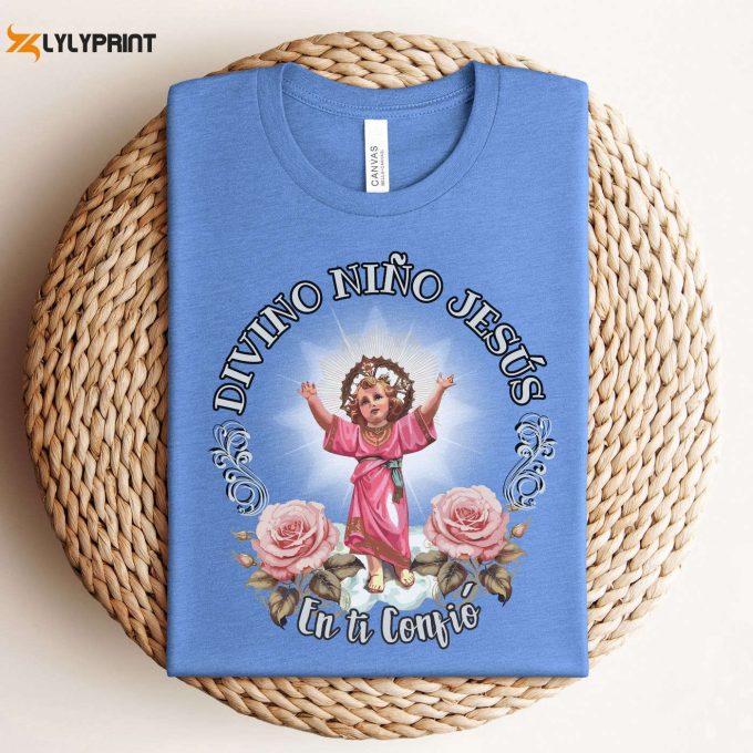 Sacred Divino Nino Jesus Tee: Catholic Christian Clothing For Church Wear – Divine Holy Child Tshirt