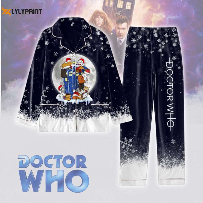 Doctor Who Movie Series Pajamas: Christmas &Amp;Amp; Police Box Holiday Set For Women