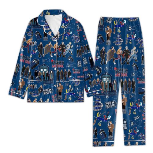 Doctor Who Pajamas Set – Tardis Christmas TV Movie Pajamas for Party – Police Box Dr Who Shirt – Holiday Family Pajamas