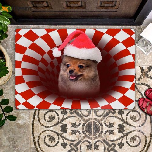 Pomeranian Christmas Doormat: Perfect Housewarming Gift for Dog Lovers