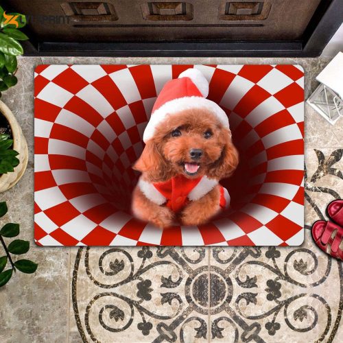 Poodle Christmas Doormat: Perfect Housewarming Gift for Dog Lovers - Front Door Décor