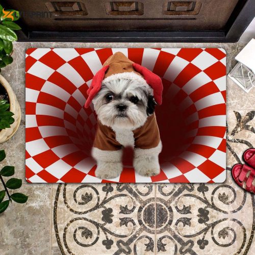 Shih Tzu Christmas Doormat - Perfect Housewarming Gift for Dog Lovers