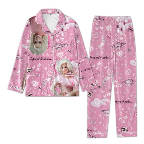 Dolly Parton Button Down Pajamas Set – Perfect Women s Christmas Gift