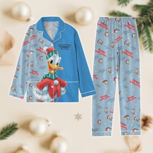 Donald Duck & Winnie The Pooh Christmas Pajamas Set – Disney Cartoon PJ Pants for Xmas