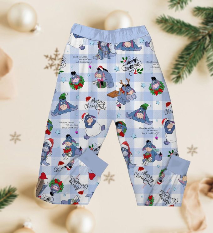 Disney Eeyore Christmas T-Shirt Pants Set: Festive Cartoon Santa Pajamas With Winnie The Pooh Movie Pj Set