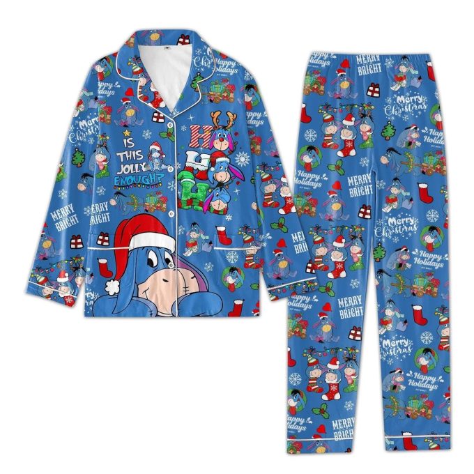 Disney Eeyore Pajamas Set: Festive Winnie Pooh Christmas Family Pjs – Cartoon Movie Women S Holiday Sleepwear