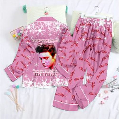 Elvis Presley Button Down Pajamas Set – Perfect Gift for Women – Christmas Delight