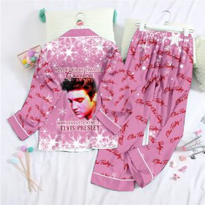 Elvis Presley Button Down Pajamas Set – Perfect Gift For Women – Christmas Delight