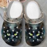 Stylish Face Of Black Cat Shoes: Crocs Clogs for Kids – Perfect Birthday & Christmas Gifts