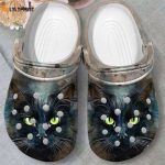 Stylish Face Of Black Cat Shoes: Crocs Clogs for Kids – Perfect Birthday & Christmas Gifts
