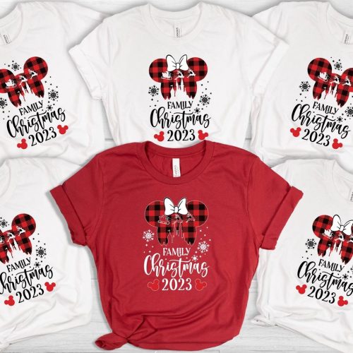 Stylish Family Christmas Shirt: Disney Mickey Mouse Gift Xmas Party Buffalo Plaid Pajamas