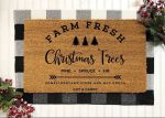 Farm Fresh Christmas Trees Door Mat: Festive Christmas Doormat for Winter Decor