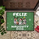 Feliz Naughty Dog Corgi Doormat – Festive Christmas Vacation Welcome Mat for Housewarming Home Decor Feliz Naughty Dog Corgi Doormat – Festive Christmas Vacation Welcome Mat for Housewarming Home Decor