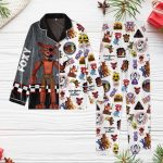 Get Spooked with Five Nights at Freddy s Foxy Pajamas Set – Perfect Horror Movie Shirt & Video Game Pajamas for Family Great Gift for Her!