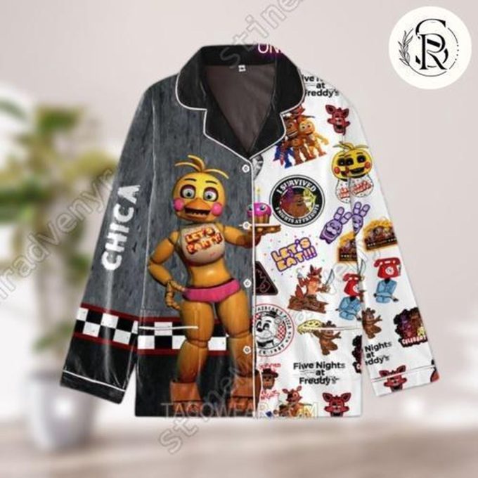 Spooky Five Nights At Freddy S Halloween Pajamas And Chica Movie Merch: Midnight Shirt Horror Game Pa