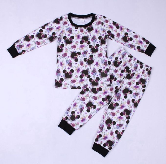 Floral Mickey Print Pajamas – Adult &Amp; Kids Mommy And Me Set