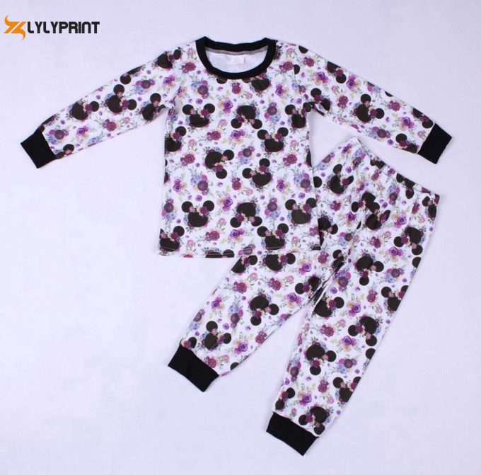 Floral Mickey Print Pajamas – Adult &Amp;Amp; Kids Mommy And Me Set