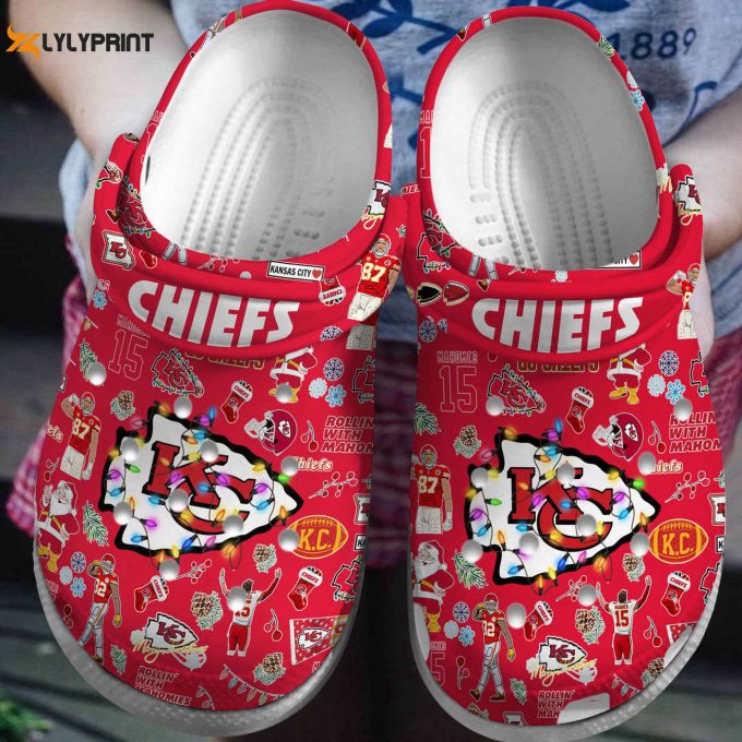 Christmas Crocband Clogs: Comfortable Kansas City Chiefs Nfl Footwear For Men Women &Amp;Amp; Kids