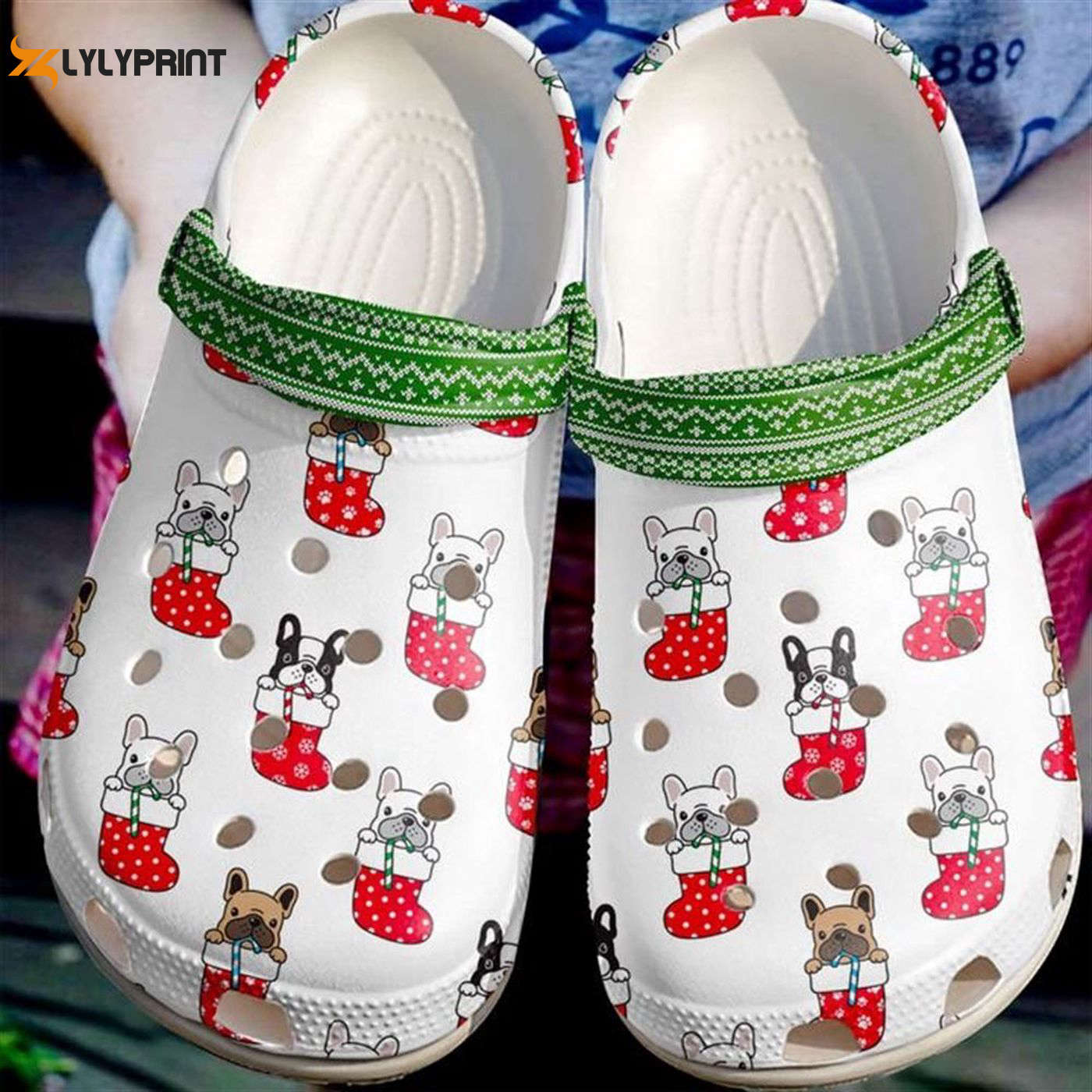Stylish French Bulldog Frenchies In Socks Christmas Crocband Clog Shoes for Men & Women Stylish French Bulldog Frenchies In Socks Christmas Crocband Clog Shoes for Men & Women