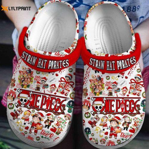 Funny & Stylish Straw Hat Pirates One Piece Christmas Clogs: Unique Holiday Footwear