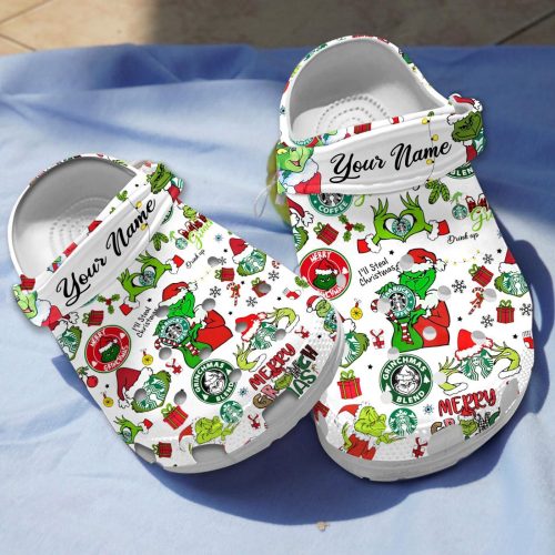 Cheerful Grinch Christmas Clogs – Festive Footwear for Kids & Adults